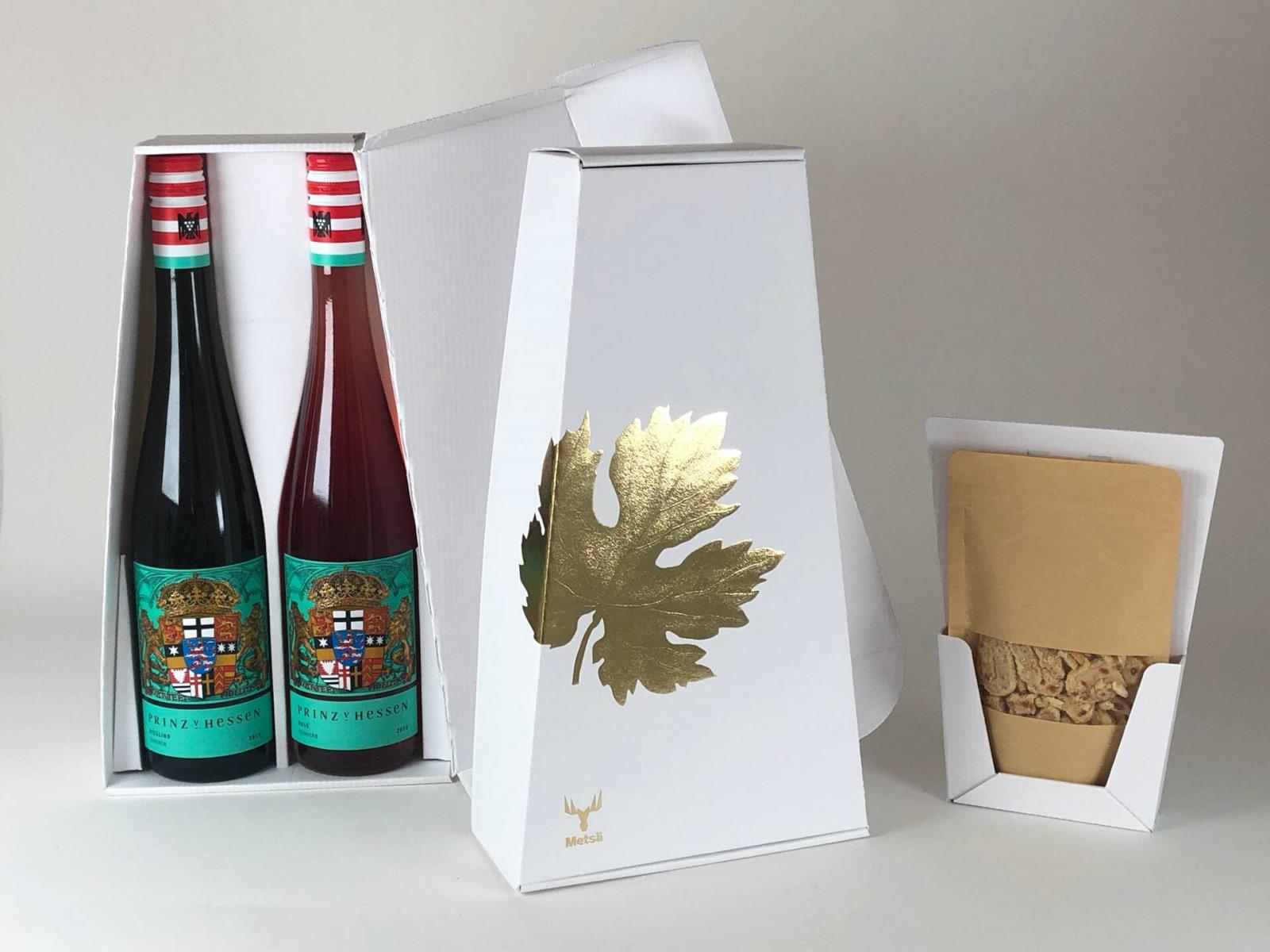 芬林纸板开发了一款可用于物流运输的红酒礼盒包装